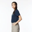 【JEEP】女裝 品牌LOGO純棉短袖T恤(藍色)