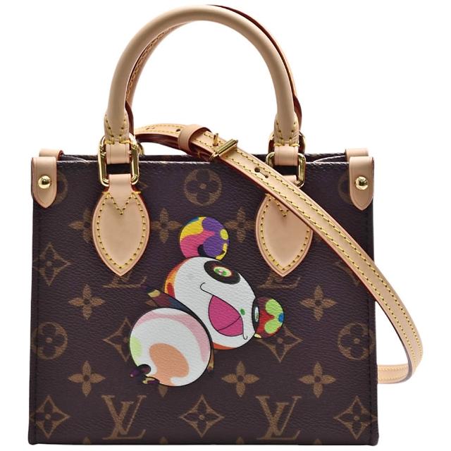 【Louis Vuitton 路易威登】M13668 村上隆熊貓經典OnTheGo BB Monogram帆布手提/斜背包(迷你)