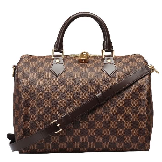 LV LOUIS VUITTON路易威登 N41368 經典 Damier 棋盤格 SPEEDY 25 手提/斜背波士頓包