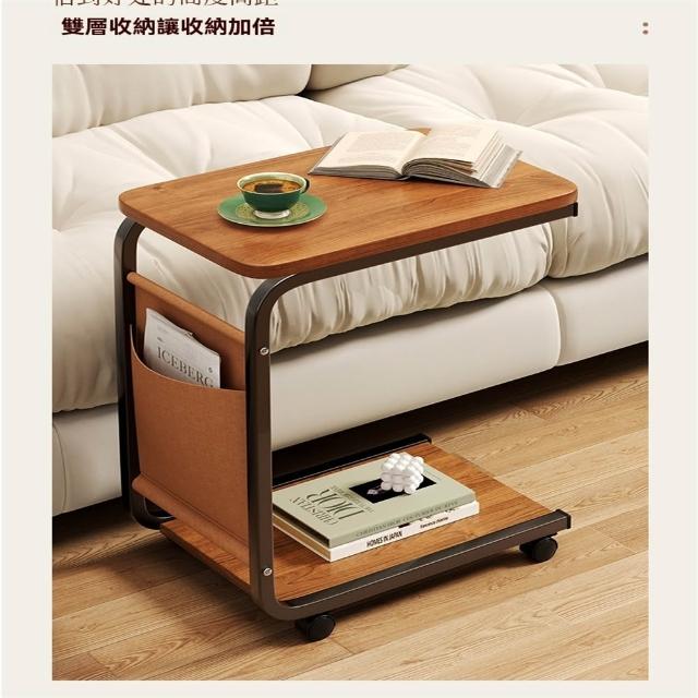 【超微米】床頭櫃可移動茶幾 置物架 小桌子 家用客廳簡約小推車 沙發邊幾 側邊櫃 床頭櫃可移動茶幾 