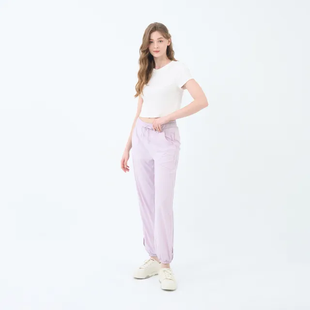 【GIORDANO 佐丹奴】女裝抗UV冰涼感束口褲 G-Motion系列(32 蘭花瓣紫)