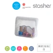 【美國Stasher】站站美妝袋2色可選｜矽膠密封防漏收納袋(專利封口、輕鬆按壓超強防漏、透明袋身方便拿取)