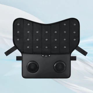 【LOOBIS】Air Breeze2 寵物專利循環風扇墊(USB風扇 適用箱型寵物推車 寵物風扇 寵物墊 防咬 雙風扇)