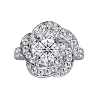 【King Star】GIA 一克拉 Dcolor 18K金 天然鑽石戒指 絢麗(3 克拉視覺效果)