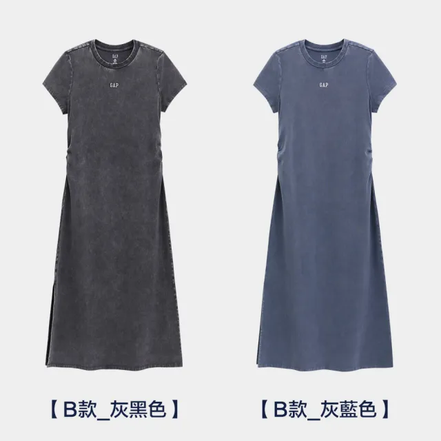 【GAP】Logo刺繡印花圓領翻領洋裝-多款任選(765947&764820&764921)