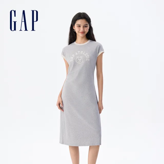 【GAP】Logo刺繡印花圓領翻領洋裝-多款任選(765947&764820&764921)
