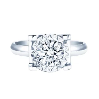 【King Star】GIA 一克拉 Dcolor 18K金 天然鑽石戒指 雋永牛頭(三克拉視覺效果)