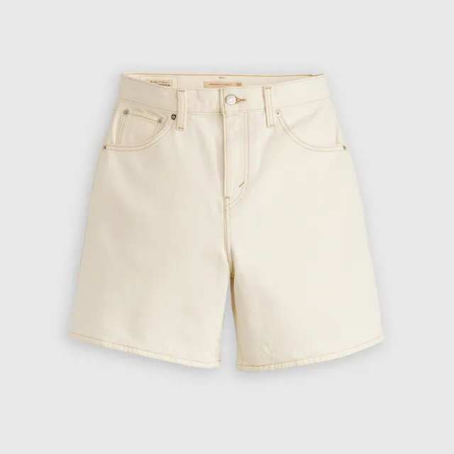 【LEVIS】女款 Baggy中腰膝上寬鬆直筒丹寧牛仔短褲 熱賣單品 A9311-0007