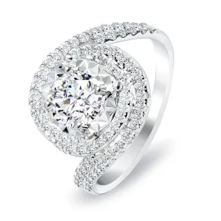 【King Star】GIA 一克拉 D 18K金 天然鑽石戒指 環愛華麗款(3克拉視覺效果)