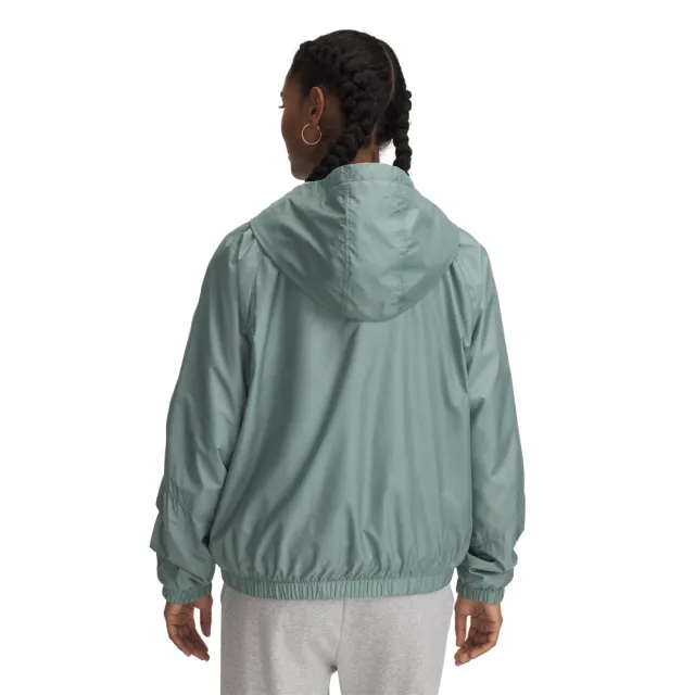 【UNDER ARMOUR】UA 女 Rival Sport 防風外套_1382698-348(灰綠色)
