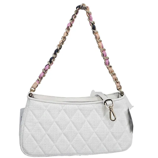 【KATE SPADE】新款 小香風菱格紋 布面 肩背斜背包(贈原廠紙袋紙盒送禮)