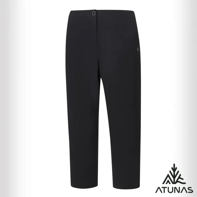 【ATUNAS 歐都納】女款彈性休閒七分褲(A2PA2529W黑/舒適透氣/吸濕排汗/日常穿搭)