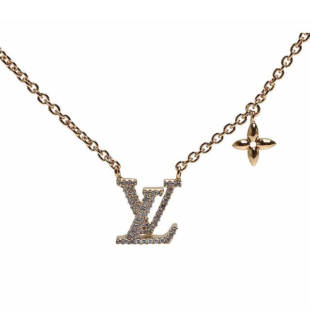 LV LOUIS VUITTON路易威登 M00596 ICONIC 系列水晶萊茵石墜飾項鍊 經典LV ICONIC系列項鍊,以璀璨水晶與萊茵石裝飾,展現優雅與奢華的完美結合,是女性日常穿搭的理想配飾。