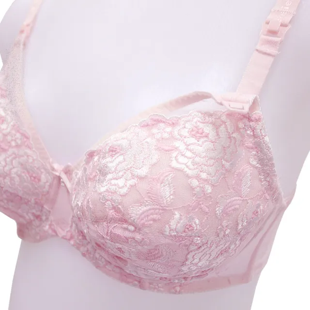 【Gennies 奇妮】2件組*哺乳內衣 美型仿手工刺繡蕾絲內衣(共2色)