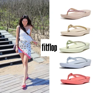【FitFlop】IQUSHION水鑽輕量夾腳涼鞋-女(10色)