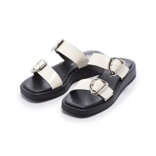 【FAIR LADY】出清品_軟實力 潮流雙帶釦厚底涼拖鞋(奶油/2J2892 女鞋)