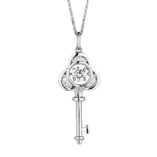 【CROSSFOR】日本Dancing Stone心之鎖愛 懸浮閃動項鍊 精美盒裝(純銀不過敏 禮物 盒裝)