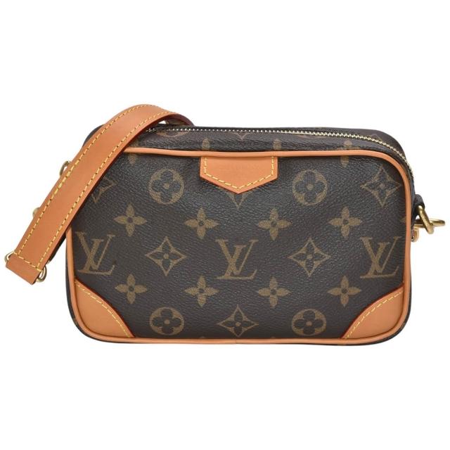 【Louis Vuitton 路易威登】M14058  Trocad☆ro系列Monogram帆布仿舊牛皮飾邊斜背包/相機包(棕色)