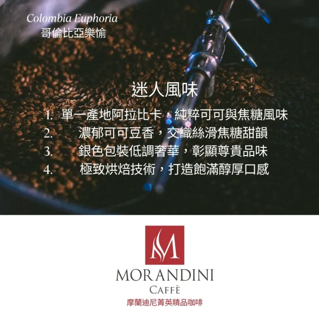 【MORANDINI 摩蘭迪尼菁英精品咖啡】哥倫比亞樂愉 單品咖啡豆1磅(新鮮到貨、頂級精品咖啡的單品代表)