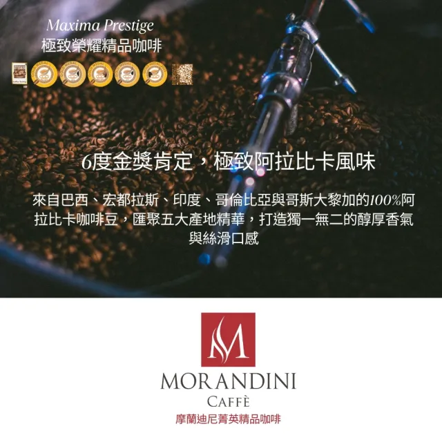 【MORANDINI 摩蘭迪尼菁英精品咖啡】極致榮耀精品咖啡豆1磅(6連霸金牌獎、頂級精品咖啡的單品代表)