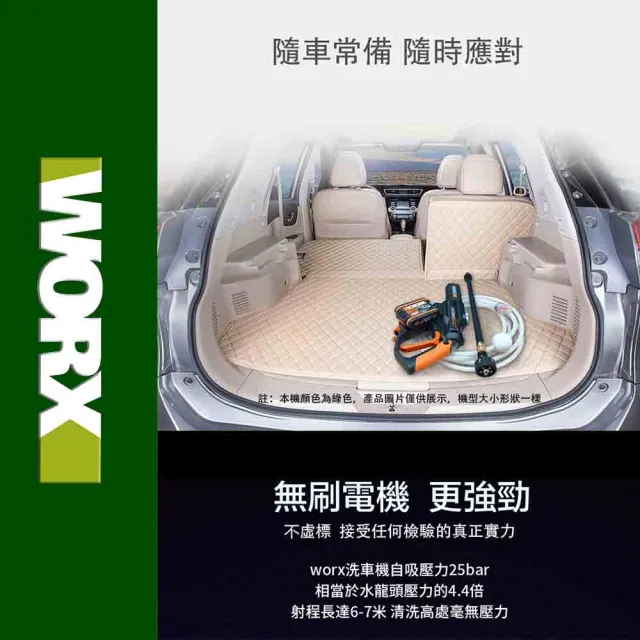 【WORX 威克士】20V 鋰電無刷高壓清洗機 WU630.5(清洗機 洗車槍 沖洗 無刷 高壓清洗槍  無碳刷高壓水槍)