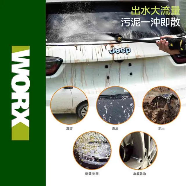 【WORX 威克士】20V 鋰電無刷高壓清洗機 WU630.5(清洗機 洗車槍 沖洗 無刷 高壓清洗槍  無碳刷高壓水槍)