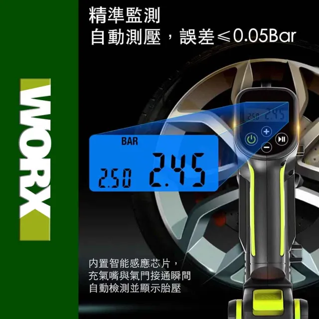 【WORX 威克士】20V 高壓打氣泵 WU092(打氣機 打氣泵 充氣泵 雙缸 鋰電 高壓打氣機 鋰電雙缸高壓打氣機)