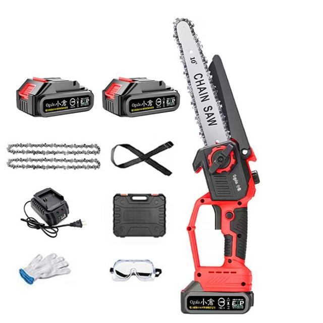 【Ogula 小倉】10寸無刷電鏈鋸 高枝鋸 高空鋸 鏈鋸機（五節兩電+座充）(3980W大功率/帶電量顯示)
