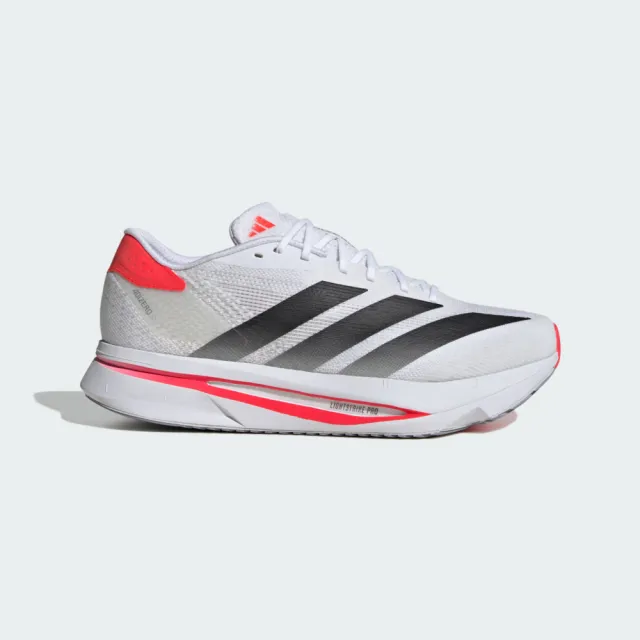【adidas 愛迪達】Adizero Sl2 M Wide 男女 慢跑鞋 寬楦 彈力 支撐 緩震 白 黑紅(JI2987)