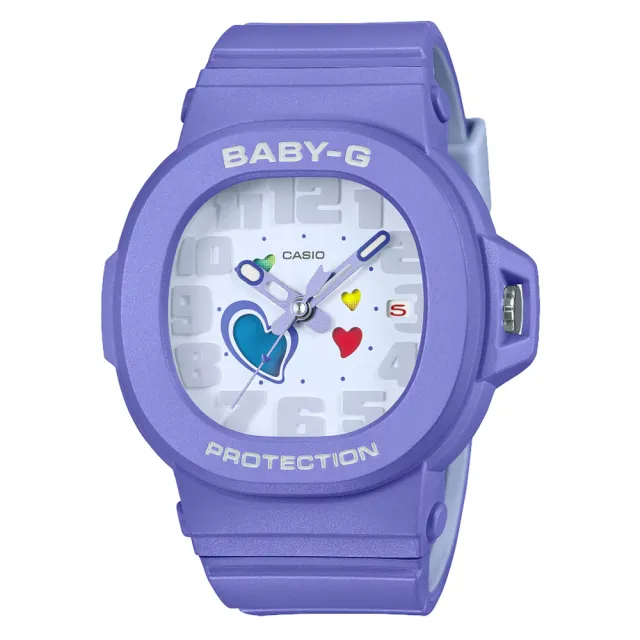 【CASIO 卡西歐】BABY-G 俏皮愛心 繽紛色彩手錶 電子錶- 42.1mm(BGA-10-6A)