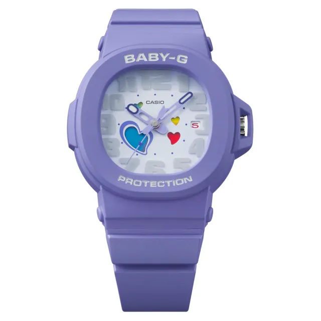 【CASIO 卡西歐】BABY-G 俏皮愛心 繽紛色彩手錶 電子錶- 42.1mm(BGA-10-6A)