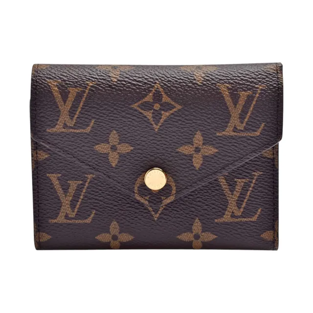 【Louis Vuitton 路易威登】M41938 Victorine系列經典Monogram原花三折暗釦短夾(紫紅)