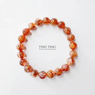 【天天水晶 TINGTING】牛血紅 紅膠花 濃色 8mm素圈水晶手鍊(開運招財B080006-8)