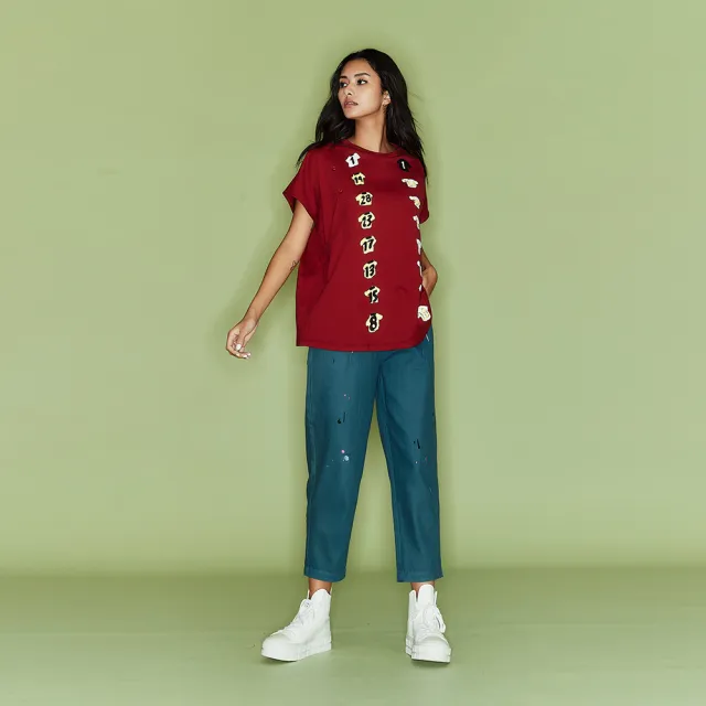 【ICHE 衣哲】Cop.Copine法式設計3D立體抓摺五分袖印花造型上衣(兩色)