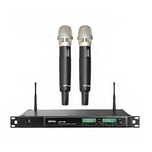 【MIPRO】ACT-35B 配2手握式無線麥克風 ACT52管身、MU90音頭(UHF類比1U雙頻道接收機)