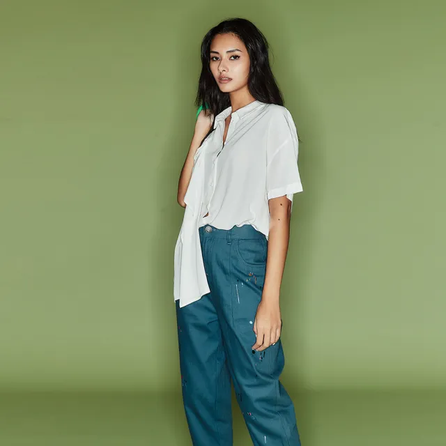 【ICHE 衣哲】Copine法式不規則拼接設計造型襯衫上衣