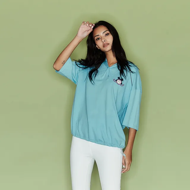 【ICHE 衣哲】Cop.Copine法式時尚休閒落肩寬袖連帽造型上衣