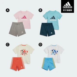 【adidas 愛迪達】ESSENTIALS 休閒運動套裝 短袖上衣+短褲 幼童款 童裝(多款任選)
