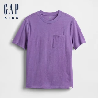 【GAP】男童裝 純棉圓領短袖T恤-紫色(745882)