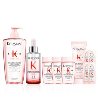 【KERASTASE 巴黎卡詩】粉漾芯生大容量調理組(髮浴500ml+頭皮精華90ml)