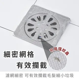 【JHS】排水孔濾網貼 30入組 10x10cm 自黏型防堵濾網 廁所/地漏/陽台排水孔適用(自黏濾網 防堵濾網)