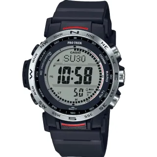 【CASIO 卡西歐】PRO TREK 電波 太陽能電力 三重感應器 戶外探險 PRW-35-1A_44.6mm
