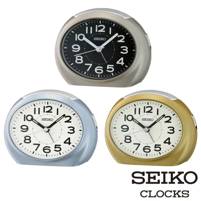 【SEIKO 精工】復古橢圓形 防貪睡鬧鐘 時鐘 QHE193(滑動式靜音秒針 嗶嗶鬧鈴聲)