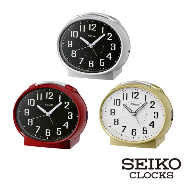 【SEIKO 精工】經典橢圓形 防貪睡鬧鐘 時鐘 QHK059(滑動式靜音秒針 夜光指針)