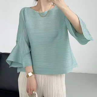 【巴黎精品】現貨 限搶!三宅風皺褶衣服褶皺上衣高級摺衣彈力女裝顯瘦折衣大碼(長袖小眾T恤3色a1jb9)