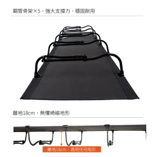 【NUIT 努特】黑傑克輕便折疊行軍床 單寧黑 露營 野營 便攜折疊床 看護椅床 午睡床 折疊床(NTB89TB)