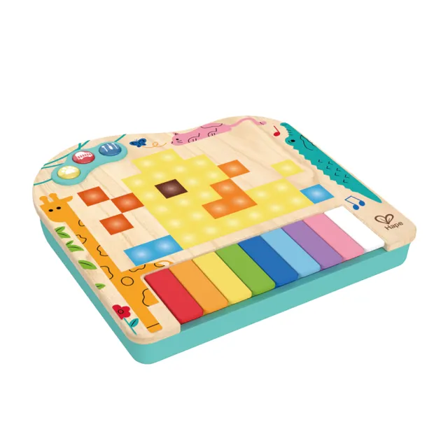 【Hape】動態像素鋼琴(聲音玩具/益智遊戲/木製玩具/木頭玩具)