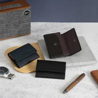 【pierre cardin 皮爾卡登】荔枝紋真皮367系列撞色名片夾-3色(簡約收納卡片包)