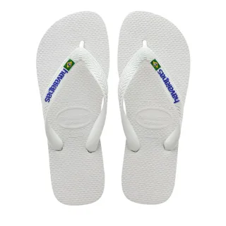 【havaianas 哈瓦仕】拖鞋 男鞋 女鞋 夾腳拖 人字拖 巴西國旗 Brasil Logo 白 4110850-0001U