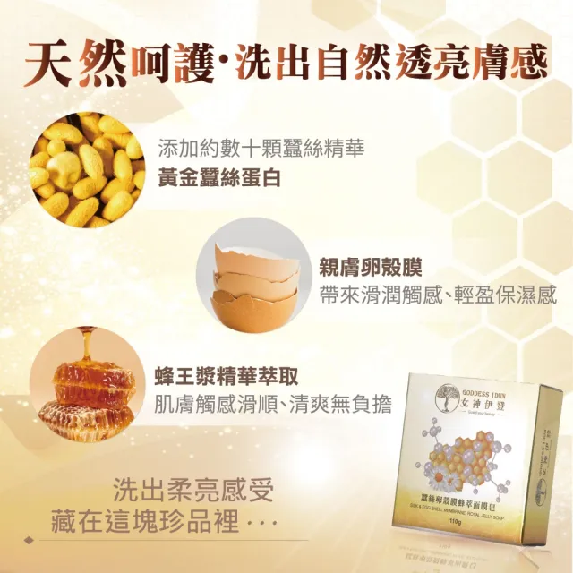 【女神伊登】蠶絲卵殼膜蜂萃面膜皂8入(蠶絲皂/面膜皂/手工皂/深層清潔)